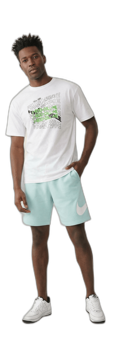 Model wearing clothing outfit